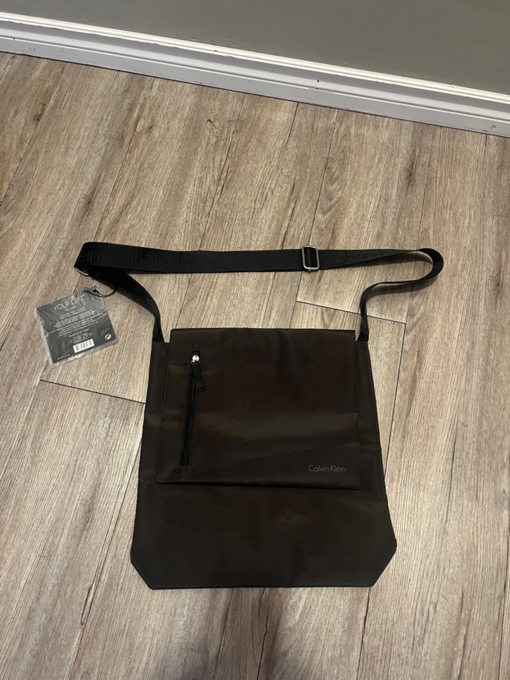 Calvin Klein Black Compact Messenger Crossbody Bag